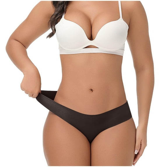 Ruimatai Women's Low Rise Underwear Soft Breathable Panties Comfortable Lace Trim Solid Color Briefs Polyester