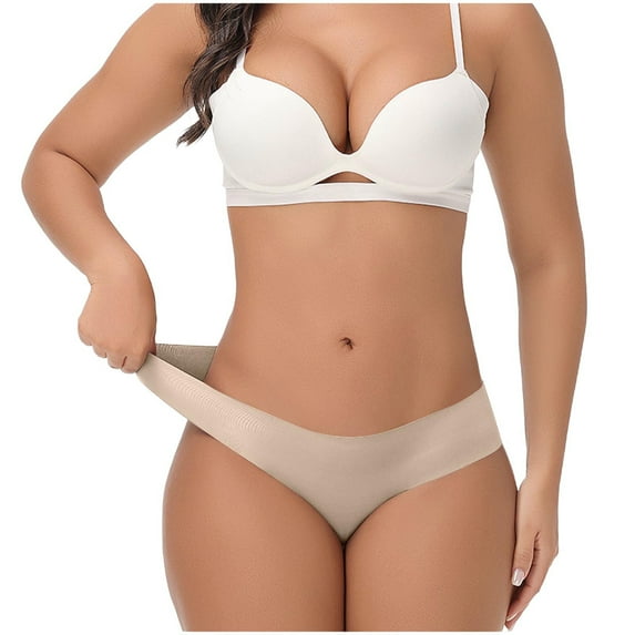 Ruimatai Women's Low Rise Underwear Soft Breathable Panties Comfortable Lace Trim Solid Color Briefs Polyester