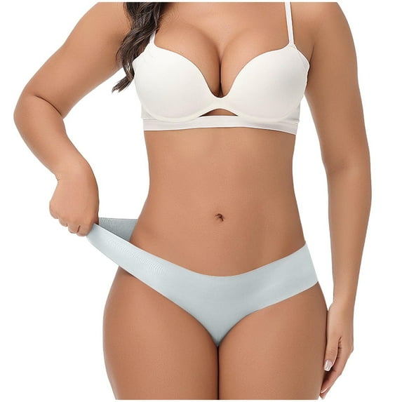 Ruimatai Women's Low Rise Underwear Soft Breathable Panties Comfortable Lace Trim Solid Color Briefs Polyester