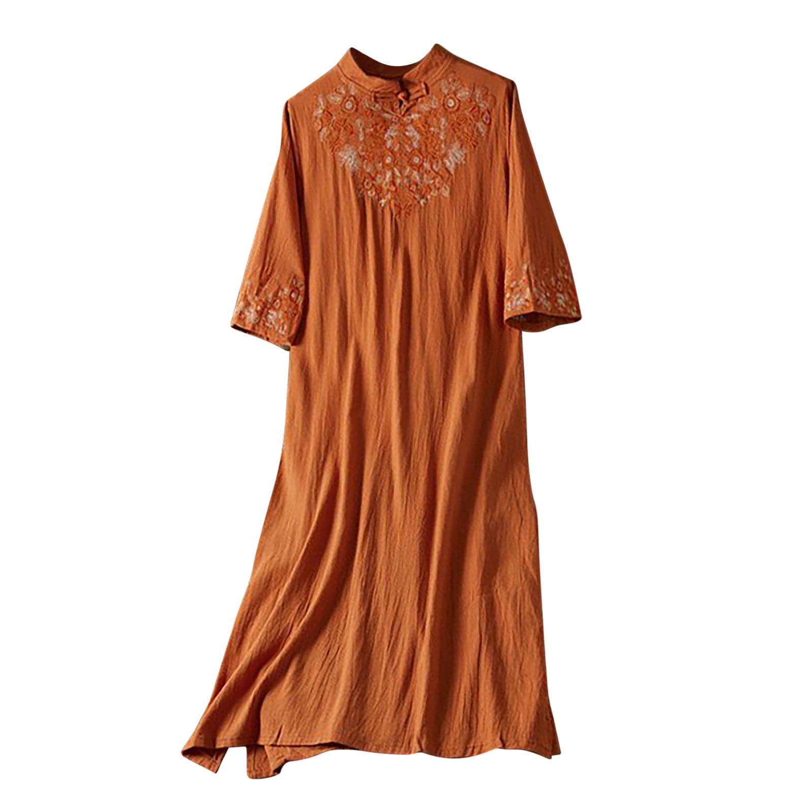 ethnic casual dresses for women Green ethnic style casual V-neck high waist dress Green / XL by Blue Zone Planet