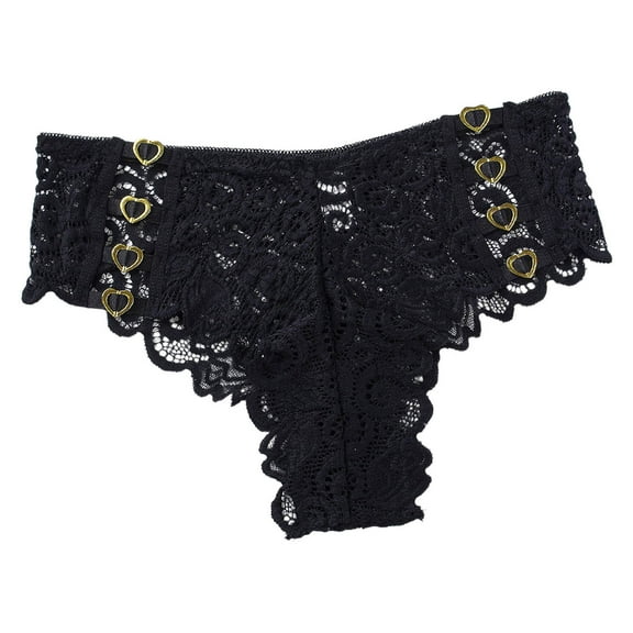 Ruimatai Women's Metallic Thong Underwear Lace Sheer Comfortable Soft Nylon Panty