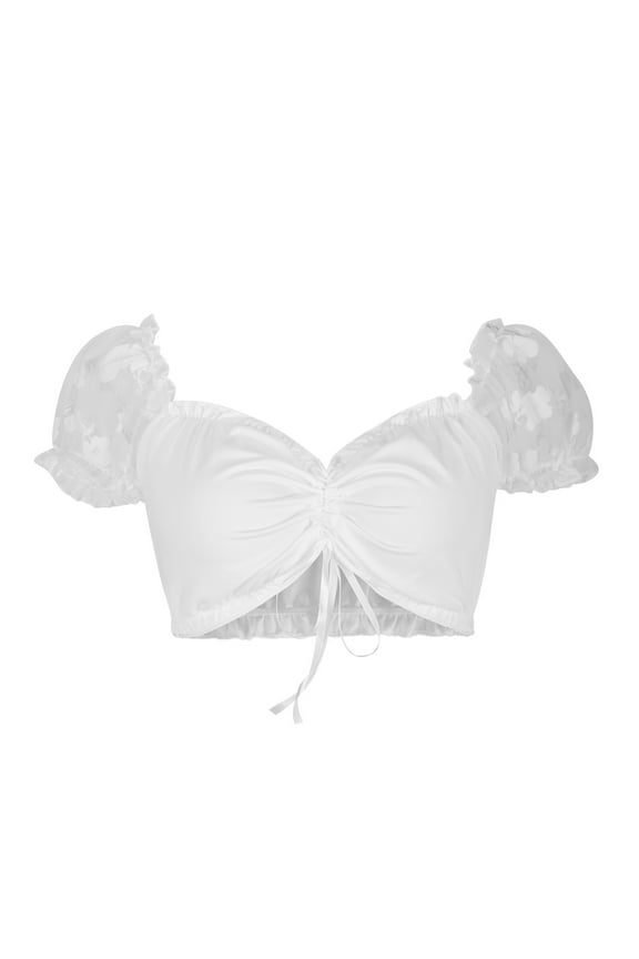 Women's Oktoberfest Blouse Lace V-Neck Short Sleeve Polyester Top