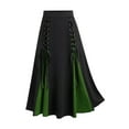 thumbnail image 1 of Ruimatai Women's Plus Size Gothic Patchwork Midi Skirt High Waist Bandage Pleated Skirt Stylish Elastic Casual Party Ankle Length, 1 of 5