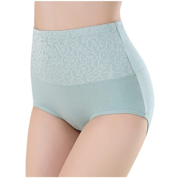 Ruimatai Women's Plus Size Safety Underwear Anti-Leak High Waist Breathable Lace Panties