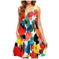 thumbnail image 1 of Ruimatai Women's Plus Size Sleeveless Dress Casual Crew Neck Short Summer Dress Floral Print Comfortable Stretchy Party Beach Dress, 1 of 5