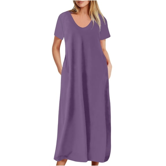 Ruimatai Women's Plus Size Crew Neck Dress Sexy Casual Sleeveless Long Summer Dress Flare Solid Color Party Dress Comfortable Stretchy Polyester