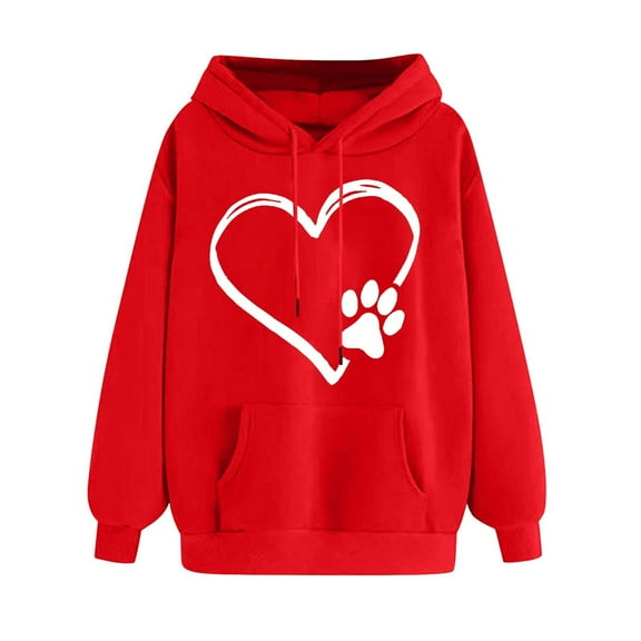 Ruimatai Women's Print Hoodie Sweatshirt Long Sleeve Pullover Comfortable Winter Warm Casual Fashion Top Blouse