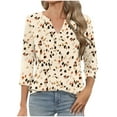 thumbnail image 1 of Ruimatai Women's Printed V-Neck 3/4 Sleeve T-Shirt Casual Comfortable Lightweight Fashion Tops for Spring Winter Daily Wear, 1 of 6
