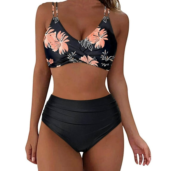 Ruimatai Women's Push Up Bikini Swimsuit Sleeveless Solid Swimwear Padded Bathing Suit Sexy Comfortable Beachwear