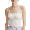 thumbnail image 1 of Ruimatai Women's Ribbed Spaghetti Strap Camisole Tops Built-in Bra Pads Crop Tops for Summer Casual Daily Wear, 1 of 5