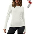 thumbnail image 1 of Ruimatai Women's Round Neck Casual Long Sleeve Tops Soft Comfortable Lightweight Printed Blouse With Medium Socks, 1 of 8