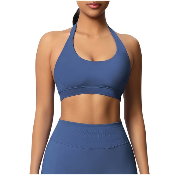 Ruimatai Women's Seamless Halter Sports Bra High Support Breathable Workout Top For Yoga And Fitness