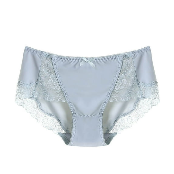 Ruimatai Women's Seamless Underwear Ice Silk Breathable Panties Lace Trim Comfortable No Show Briefs for Summer Casual Sexy Everyday Wear