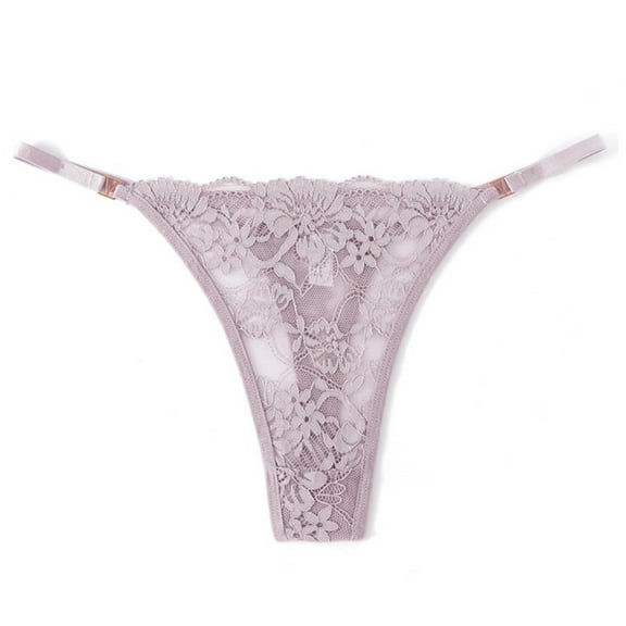 Ruimatai Women's Sexy Lace Thong Underwear Low Rise Comfortable Breathable Soft Embroidered Flowers Daily Wear Seductive Panties
