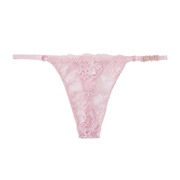 Ruimatai Women's Sexy Lace Thong Underwear Low Rise Comfortable Breathable Soft Embroidered Flowers Daily Wear Seductive Panties