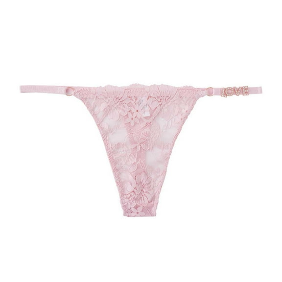 Ruimatai Women's Sexy Lace Thong Underwear Low Rise Comfortable Breathable Soft Embroidered Flowers Daily Wear Seductive Panties