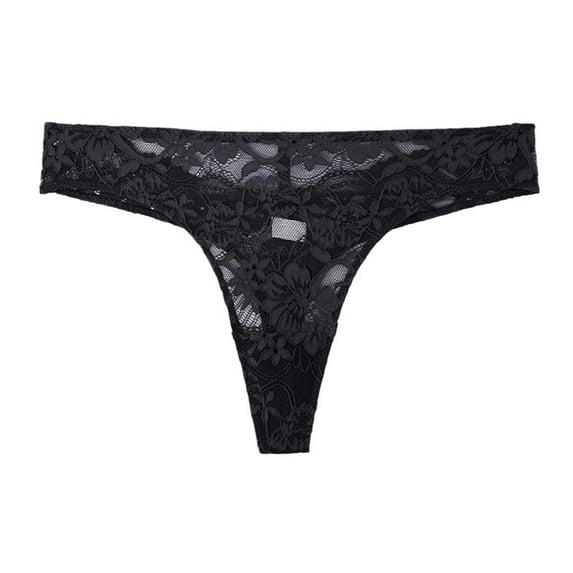 Ruimatai Women's Sexy Lace Thong Underwear Low Rise Comfortable Breathable Soft Embroidered Flowers Daily Wear Seductive Panties