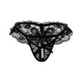 thumbnail image 1 of Ruimatai Women's Sexy Low-Rise Pearl G-String Underwear Lace T-Back Comfortable Breathable Soft Stretchy, 1 of 2