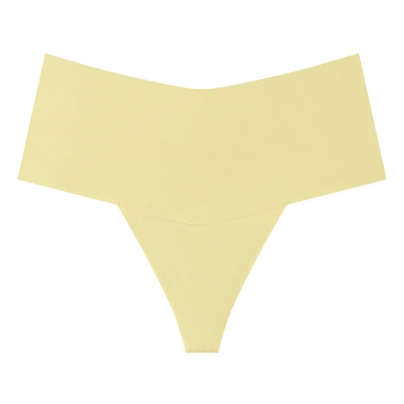 Ruimatai Women's Sexy Seamless Thong Underwear High Waist Breathable Comfortable Soft Stretchy Invisible Panties for Daily Wear