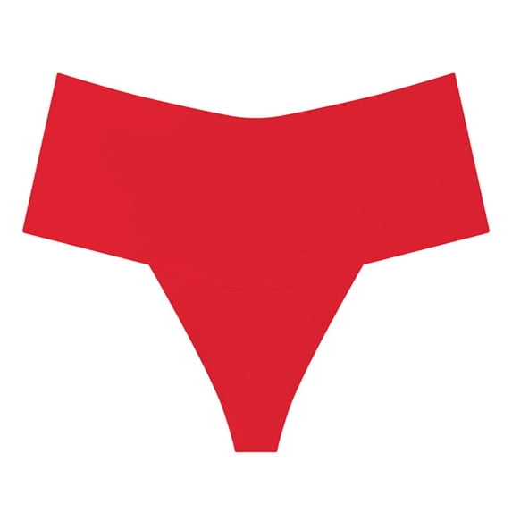 Ruimatai Women's Sexy Seamless Thong Underwear High Waist Breathable Comfortable Soft Stretchy Invisible Panties for Daily Wear