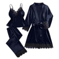 thumbnail image 1 of Ruimatai Women's Sleepwear Set Satin Pajamas Five-Piece Loungewear with Robe Regular Length for Home Comfort and Elegant Style, 1 of 5
