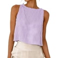 thumbnail image 1 of Ruimatai Women's Sleeveless Striped Crop Tops Round Neck Casual Tank Tops for Summer Daily Wear, 1 of 8