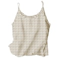 thumbnail image 1 of Ruimatai Women's Sleeveless Tank Top Loose Fit Checkered Print Round Neck Breathable Linen Blend Casual Comfortable T-Shirt, 1 of 5