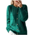 thumbnail image 1 of Ruimatai Women's Solid Color Knitted Cardigan Sweater Long Sleeve Button Front Open Front Casual Soft Comfortable Fall Winter Tops, 1 of 6