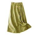 thumbnail image 1 of Ruimatai Women's Summer Casual A-Line Skirt Cotton Linen Elastic Waist Flowy Midi Skirt with Pockets Comfortable Stylish Solid Color, 1 of 6