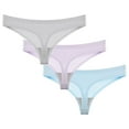 thumbnail image 1 of Ruimatai Women's Summer Seamless Thong Underwear Low Rise Breathable Soft Comfortable Lace Panties for Daily Wear,Single or 3-Pack, 1 of 2