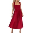 thumbnail image 1 of Ruimatai Women's Summer Sleeveless Dress Casual Sexy Solid Camis Mid Calf Dress Lightweight Comfortable Polyester Daily Party Wedding Wear, 1 of 5