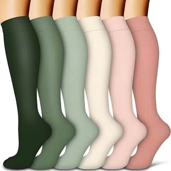 Ruimatai Women's Sweat Absorbing Knee High Socks 6-Pack, Breathable Moisture Wicking Athletic Compression Socks for Running, Nursing, Workout & Daily Wear