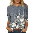 thumbnail image 1 of Ruimatai Women's T-Shirt 3/4 Sleeve Crewneck Casual Loose Fit Blouse Soft Comfortable Stylish Top for Ladies, 1 of 5