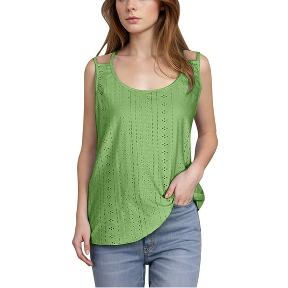 Ruimatai Women's Tank Tops Casual Round Neck Solid Color Sleeveless Shirt Comfortable Summer Fashion Tops 2024