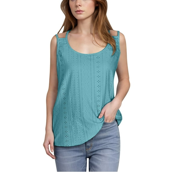 Ruimatai Women's Tank Tops Casual Round Neck Solid Color Sleeveless Shirt Comfortable Summer Fashion Tops 2024