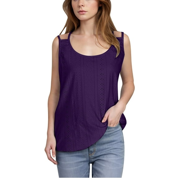 Ruimatai Women's Tank Tops Casual Round Neck Solid Color Sleeveless Shirt Comfortable Summer Fashion Tops 2024