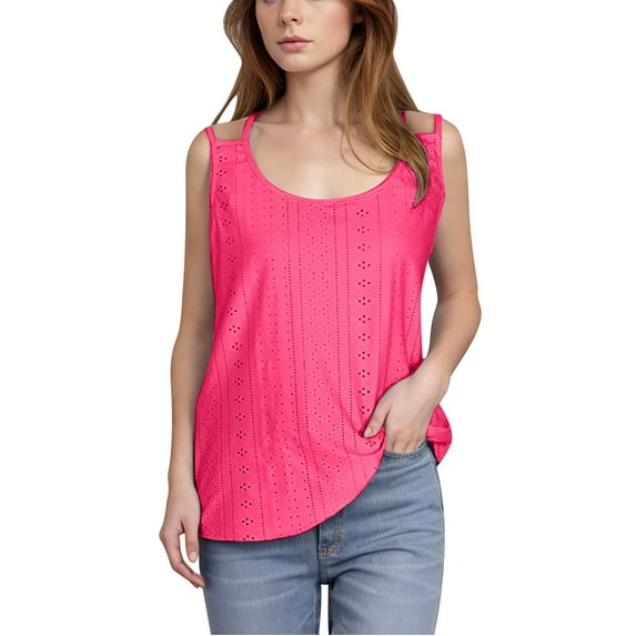 Ruimatai Women's Tank Tops Casual Round Neck Solid Color Sleeveless Shirt Comfortable Summer Fashion Tops 2024
