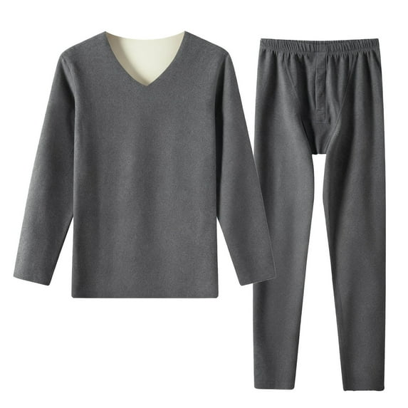 Ruimatai Women's Thermal Underwear Set Fleece Lined Winter Warm Long Sleeve Pajamas Soft Velvet Lounge Wear Plus Size Home Comfort Outfit