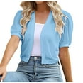 thumbnail image 1 of Ruimatai Women's Transparent Cardigan Summer Sleeved Front Open Blouse Casual V-Neck Lightweight Shawl Cover Up for Beach Vacation, 1 of 7