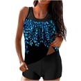 thumbnail image 1 of Ruimatai Women's Two Piece Swimsuit High Waisted Tummy Control Vintage Printed Tankini Top with Shorts Modest Bathing Suit, 1 of 6
