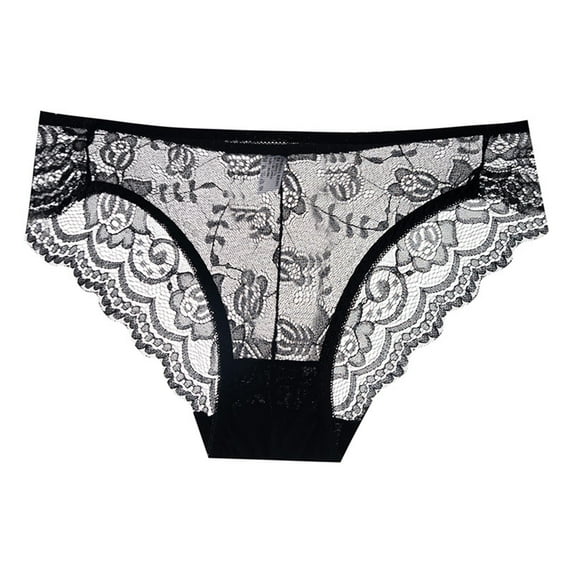 Ruimatai Women's Underwear Lace Low Rise Cotton Gusset Sheer Hipster Panties Comfortable Breathable Soft Stretch Solid Color