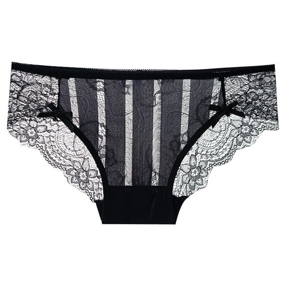 Ruimatai Women's Underwear Lace Low Rise Cotton Gusset Sheer Hipster Panties Comfortable Breathable Soft Stretch Solid Color