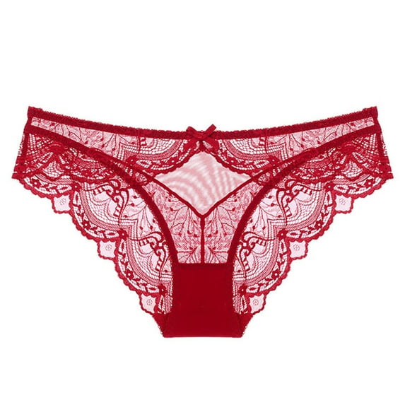 Ruimatai Women's Underwear Lace Mid-Rise Breathable Comfortable Soft Stretch Solid Color Panties