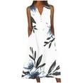 thumbnail image 1 of Ruimatai Women's V-Neck Button Front Sleeveless Floral Print Long Dress Summer Casual Beach Sundress Lightweight Comfortable Elegant, 1 of 5