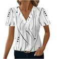 thumbnail image 1 of Ruimatai Women's V-Neck Short Sleeve Tops Casual Floral Printed Blouse Summer Loose Fit T-Shirt Comfortable Stretchy Soft Fabric, 1 of 8