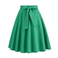 thumbnail image 1 of Ruimatai Women's Vintage A-Line Skirt Retro Hepburn Style Flared Tie Waist Midi Skirt Casual Party Work Skirt Soft Polyester All Season, 1 of 5