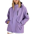 thumbnail image 1 of Ruimatai Women's Waterproof Hooded Jacket Outdoor Windbreaker Fleece Lined Zippered Pockets Coat for Hiking Camping, 1 of 9