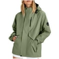 thumbnail image 1 of Ruimatai Women's Waterproof Hooded Jacket Outdoor Windbreaker Fleece Lined Zippered Pockets Coat for Hiking Camping, 1 of 9