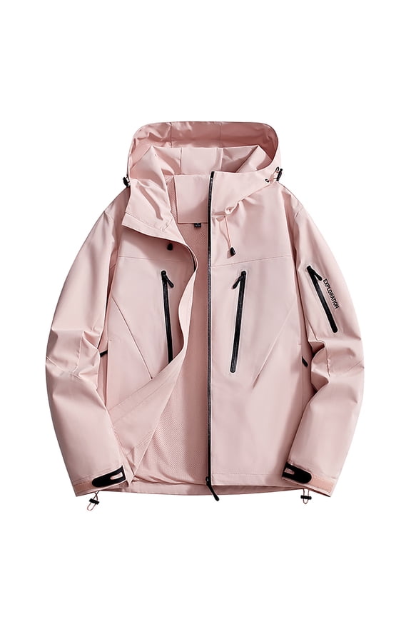 Women's Waterproof Windproof Workwear Jacket Spring Fall Thin Lightweight Casual Long Sleeve Outdoor Coat Polyester Fashion Raincoat