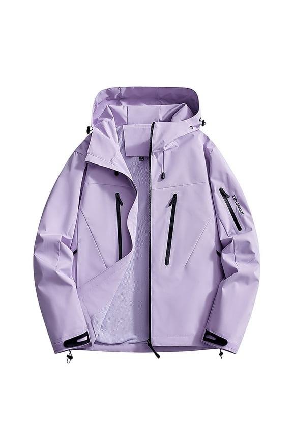 Women's Waterproof Windproof Workwear Jacket Spring Fall Thin Lightweight Casual Long Sleeve Outdoor Coat Polyester Fashion Raincoat